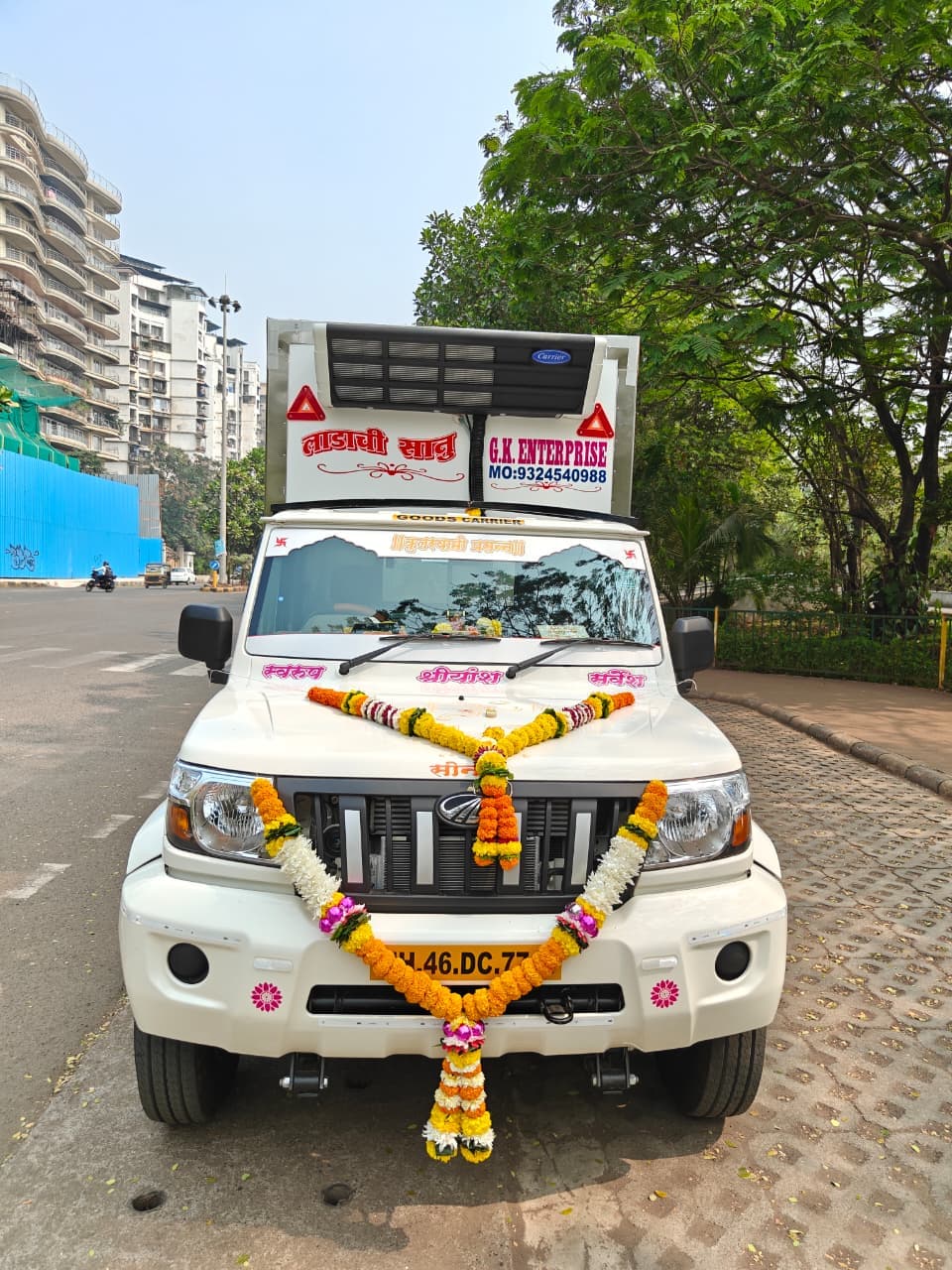 G K Enterprise branded truck — fleet operations